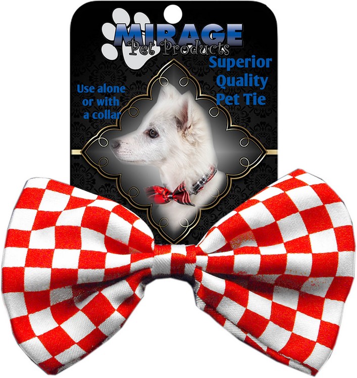 Dog Bow Tie Checkered Red